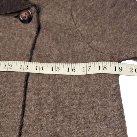 ChiaraMente Wrap Sweater Womens Size Medium Button Wool Blend Brown Made in Ital - Picture 11 of 11